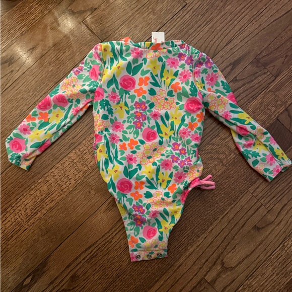 Cat & Jack Floral Long Sleeve Swimsuit 18 Month - Picture 3 of 3